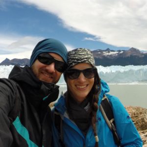 Ale and Chris on their trip to Perito Moreno in Argentina
