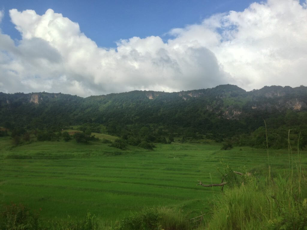 Rice fields between Kalaw and Inle Lake