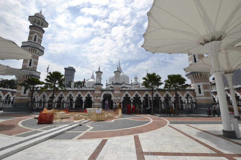 The Masjid Jamek, a popular mosque in the center of KL