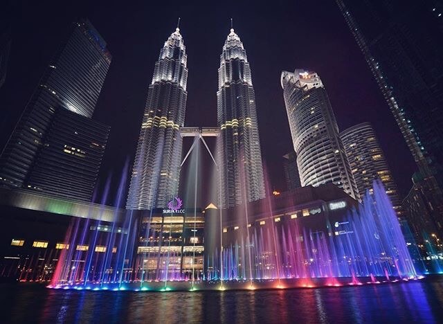 The Petronas Towers in the center of Kuala Lumpur