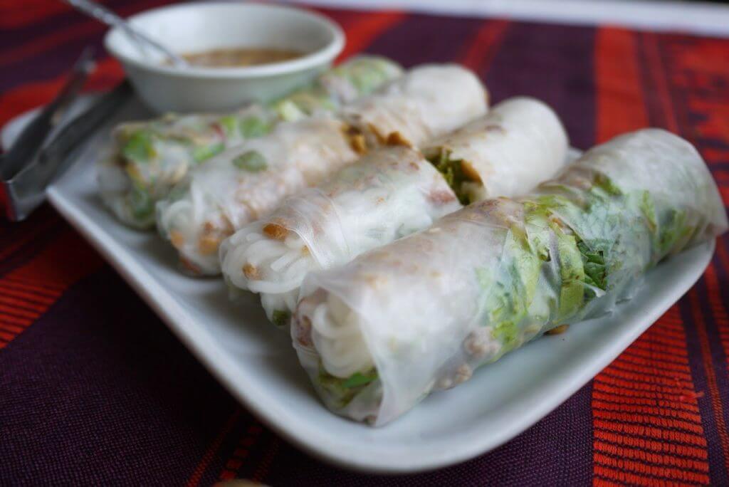 Fresh Springrolls served by the foot stalls near the night market